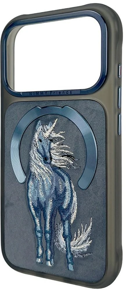 Dėklas NIMMY case MAGNETIC FANTASY ANIMAL UNICORN compatible with MagSafe for IPHONE 18 Pro Max/17 Pro Max mėlynas