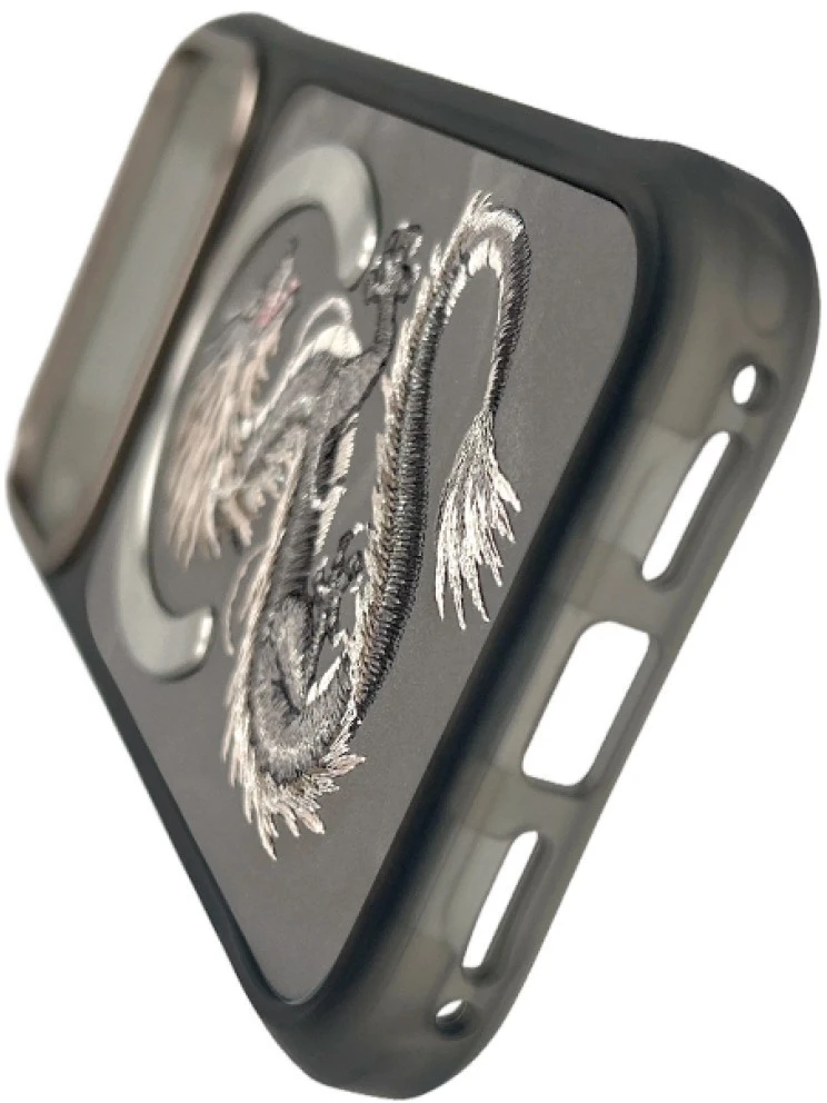Dėklas NIMMY case MAGNETIC FANTASY ANIMAL DRAGON compatible with MagSafe for IPHONE 18 Pro/17 Pro pilkas