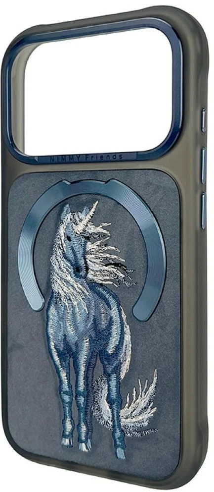 Dėklas NIMMY case MAGNETIC FANTASY ANIMAL UNICORN compatible with MagSafe for IPHONE 18 Pro/17 Pro mėlynas