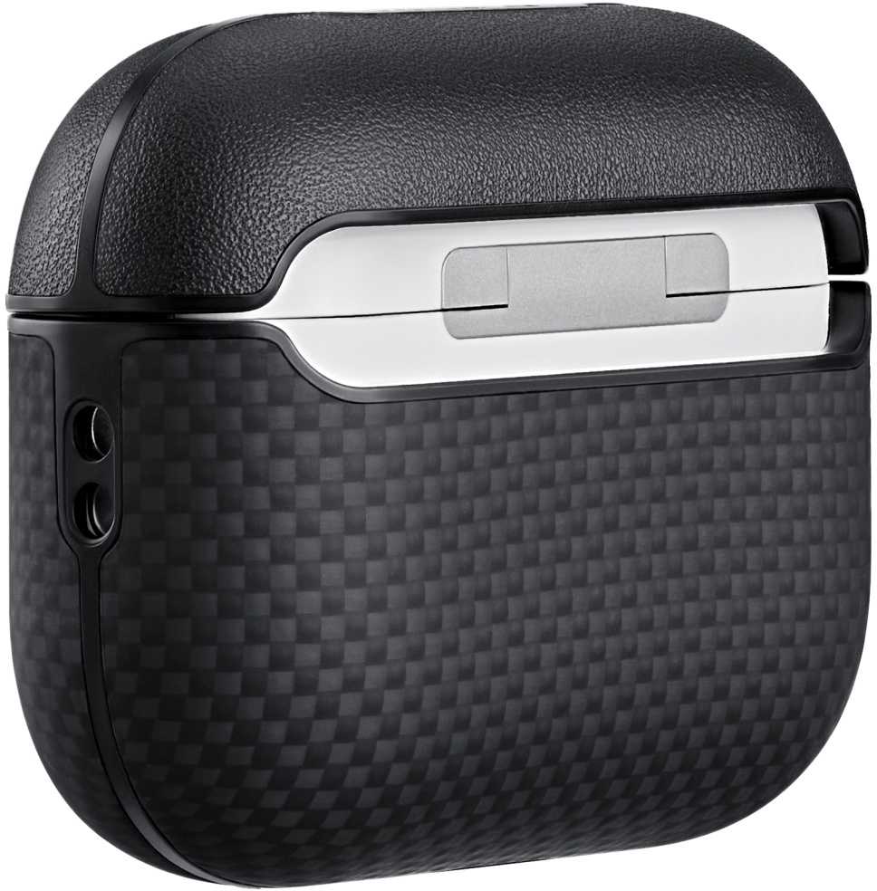 Dėklas PITAKA Aramid Fiber skirtas AirPods Pro 3 juodos spalvos-pilkos spalvos
