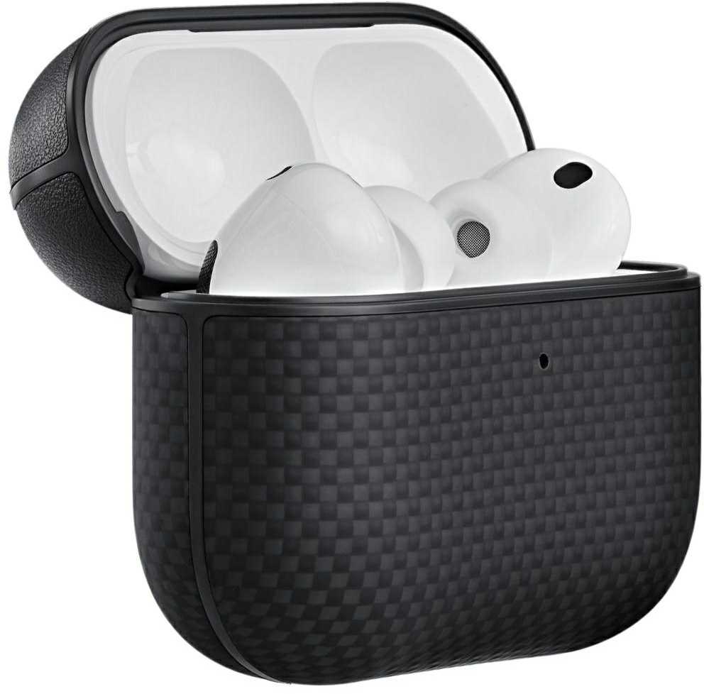 Dėklas PITAKA Aramid Fiber skirtas AirPods Pro 3 juodos spalvos-pilkos spalvos