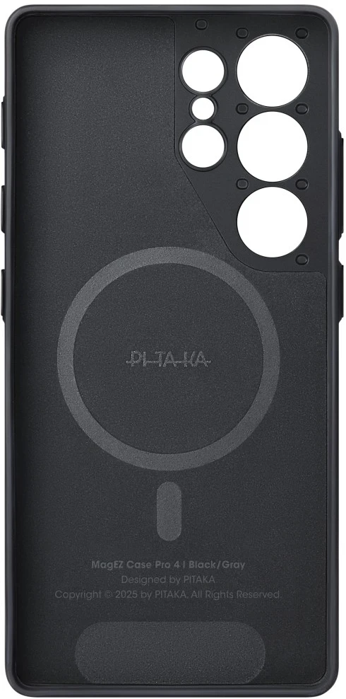 Dėklas PITAKA Cairn Case MagSafe skirtas Samsung Galaxy S25 Ultra juodai pilkas