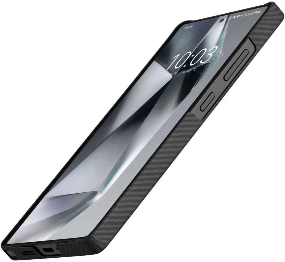 Dėklas PITAKA Cairn Case MagSafe skirtas Samsung Galaxy S25 Ultra juodai pilkas