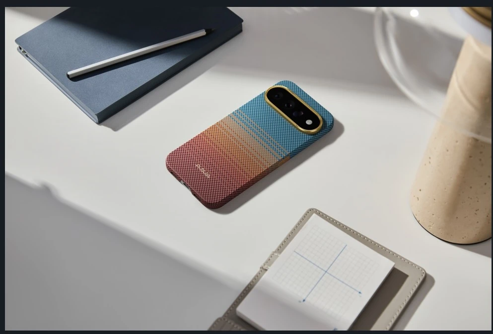 Dėklas PITAKA California Dream 01 Edge Case skirtas Google Pixel 11 Pro XL saulėlydžio spalvos