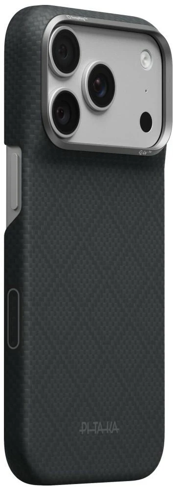 Dėklas PITAKA Edge Argyle MagSafe, skirtas iPhone 18 Pro / 17 Pro, bazalto juodas