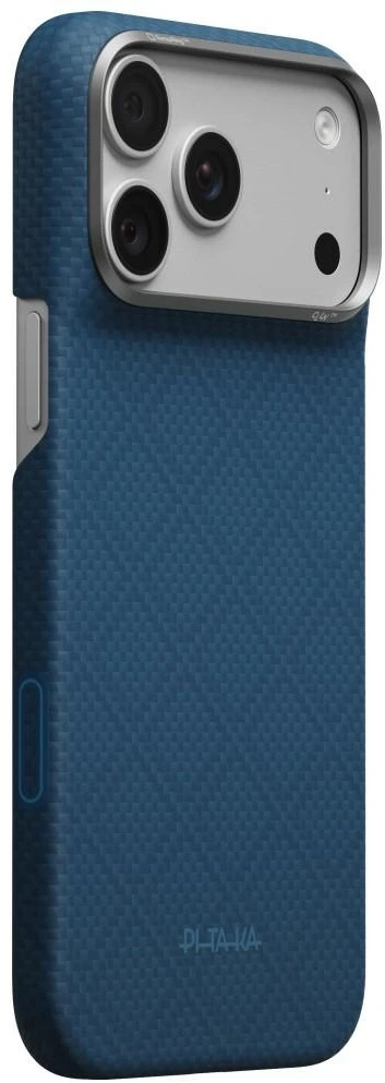 Dėklas PITAKA Edge Argyle MagSafe dėklas, skirtas iPhone 18 Pro Max / 17 Pro Max, vidurnakčio mėlyna