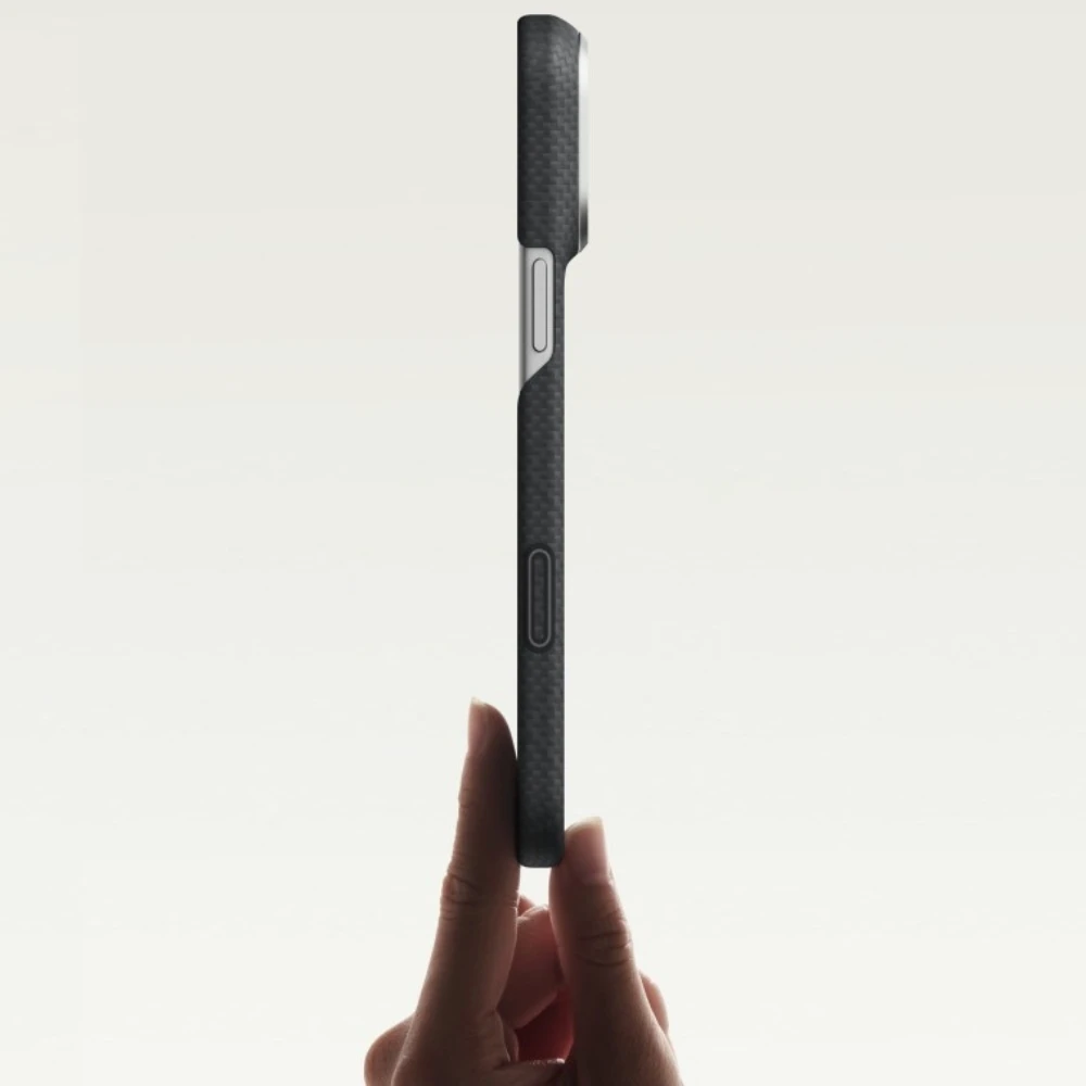 Dėklas PITAKA Edge Argyle MagSafe, skirtas iPhone 18 Pro Max / 17 Pro Max, bazalto juodas