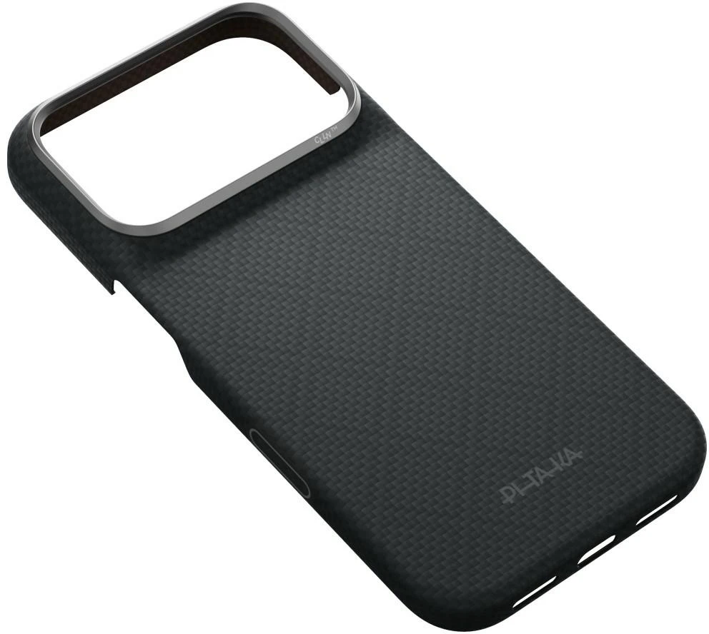 Dėklas PITAKA Edge Argyle MagSafe, skirtas iPhone 18 Pro / 17 Pro, bazalto juodas