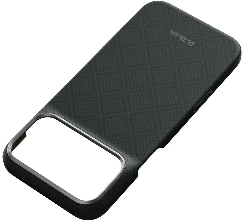 Dėklas PITAKA Edge Argyle MagSafe, skirtas iPhone 18 Pro Max / 17 Pro Max, bazalto juodas