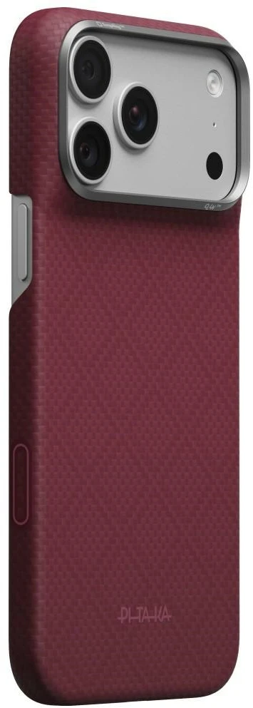 PITAKA Edge Case Argyle MagSafe dėklas, skirtas iPhone 18 Pro Max / 17 Pro Max, bordo spalvos