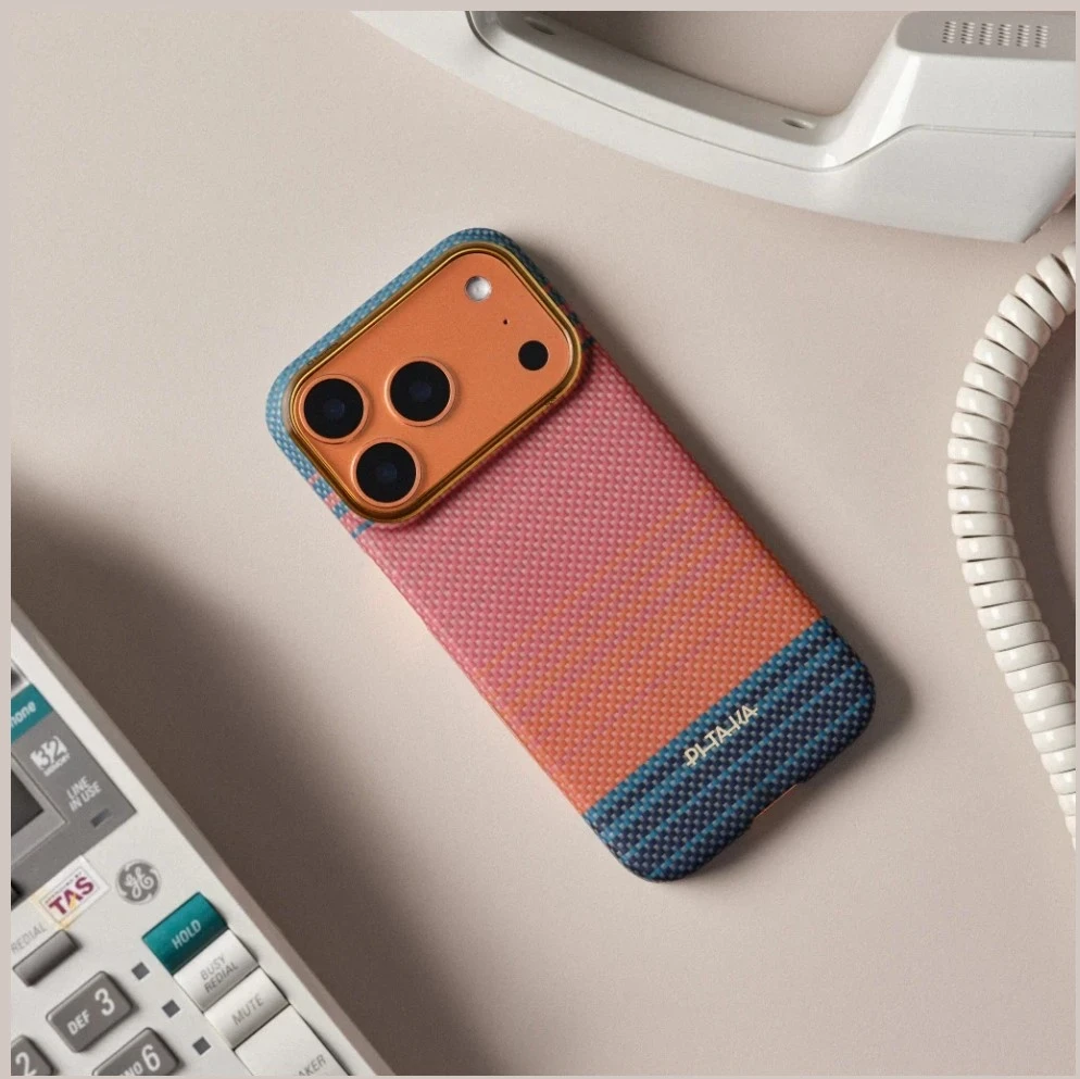 Dėklas PITAKA Edge dėklas California Dream 04 skirtas Apple iPhone 17 Pro sunset