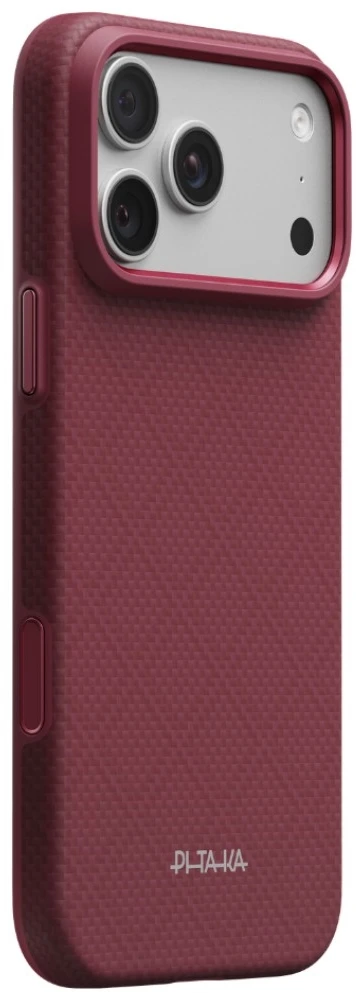 Dėklas PITAKA Summa Case, skirtas iPhone 18 Pro Max / 17 Pro Max, bordo spalvos