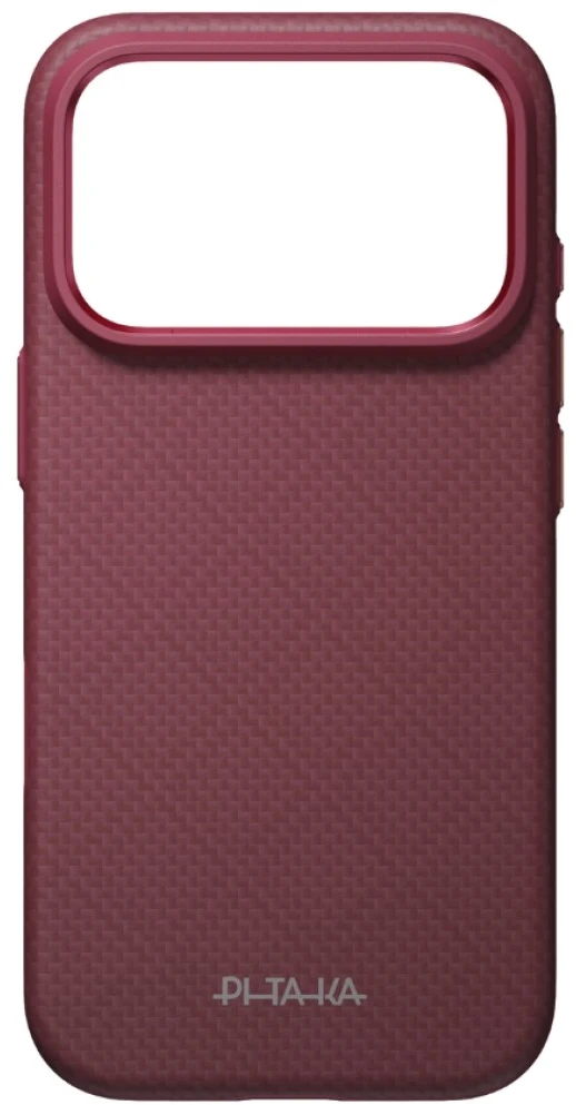 Dėklas PITAKA Summa Case, skirtas iPhone 18 Pro / 17 Pro, bordo spalvos
