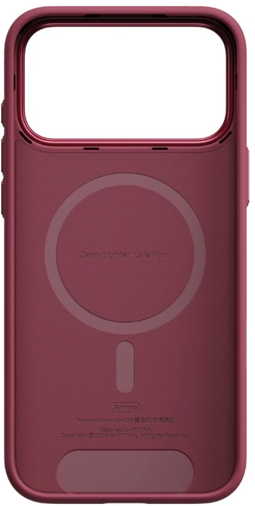 Dėklas PITAKA Summa Case, skirtas iPhone 18 Pro Max / 17 Pro Max, bordo spalvos