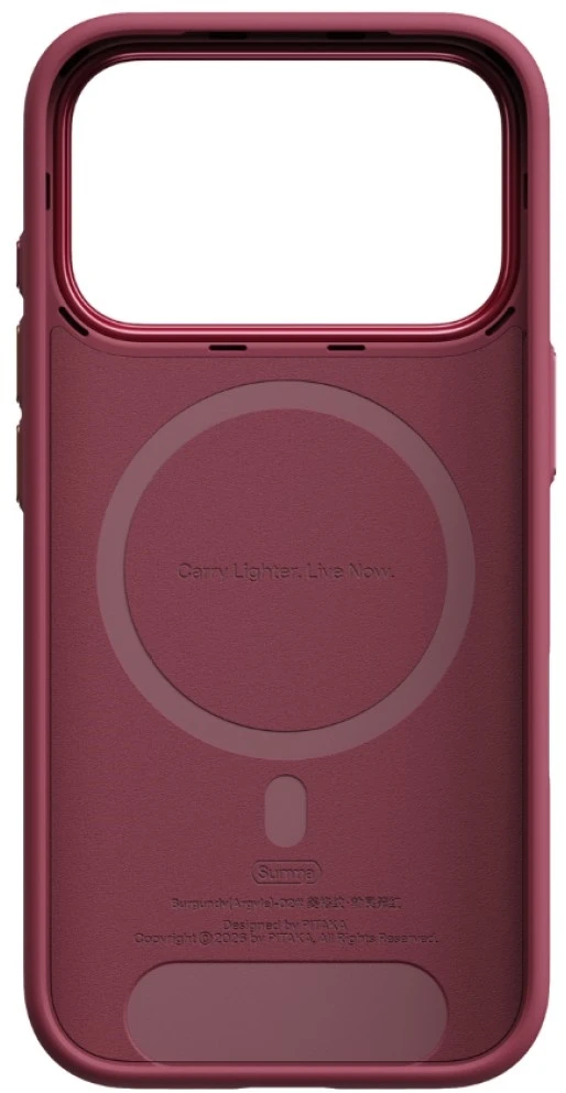 Dėklas PITAKA Summa Case, skirtas iPhone 18 Pro / 17 Pro, bordo spalvos