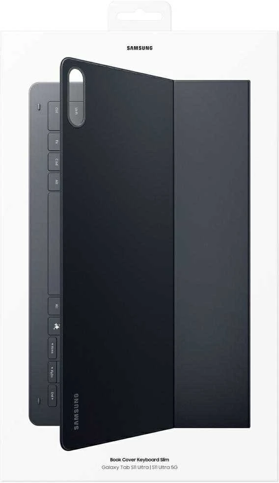 Samsung Galaxy Tab S11 Ultra knyginis dėklas su klaviatūra, plonas, juodas