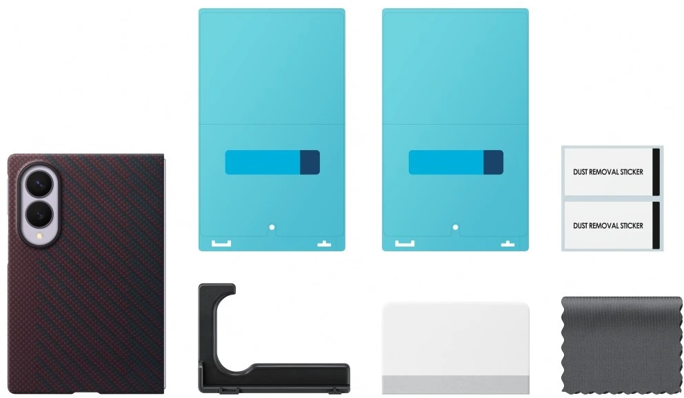 Dėklas KF971SRE Carbon Magnet Samsung Galaxy Fold 8, Raudona