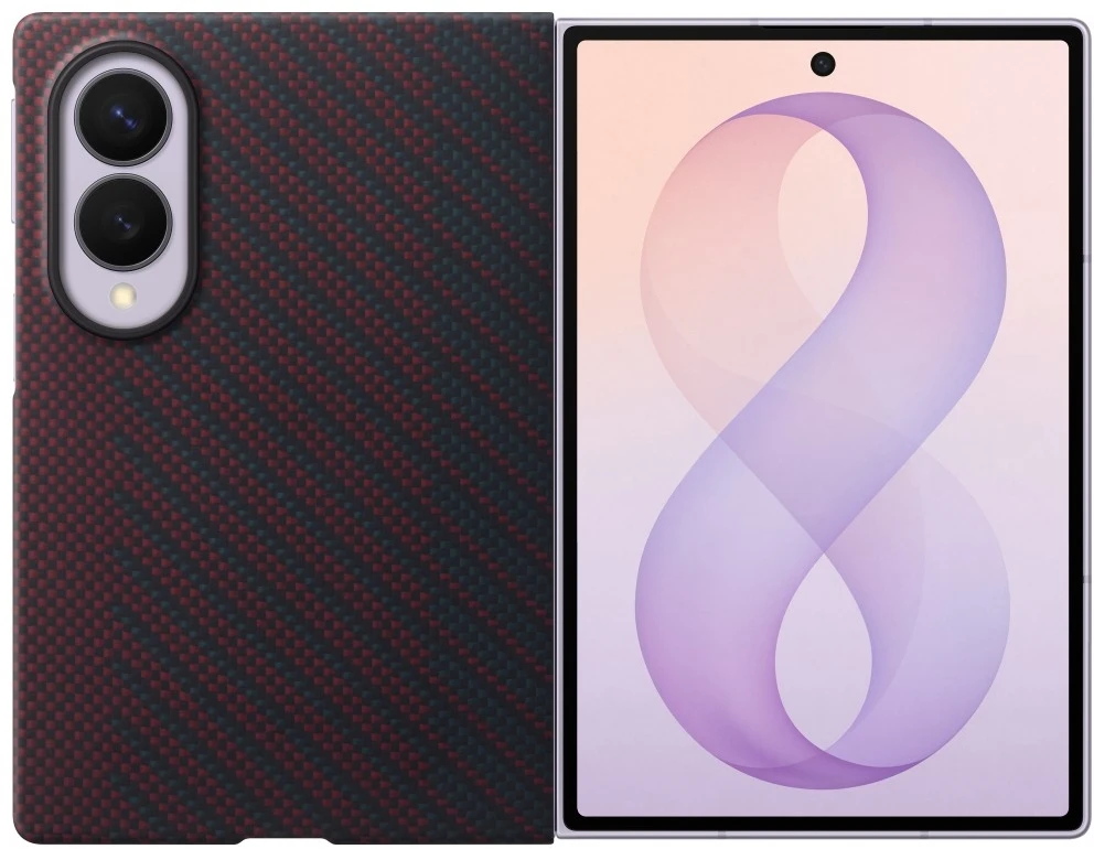 Dėklas KF971SRE Carbon Magnet Samsung Galaxy Fold 8, Raudona