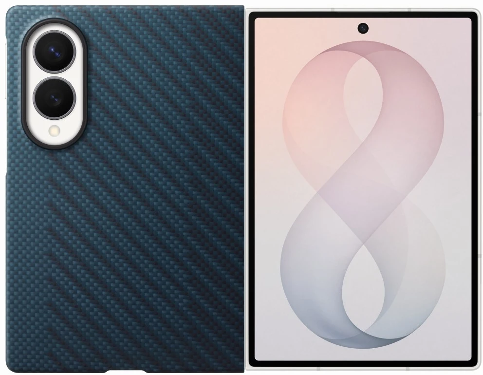 Dėklas KF971SNE anglies pluošto magnetas „Samsung Galaxy Fold 8“, tamsiai mėlynas