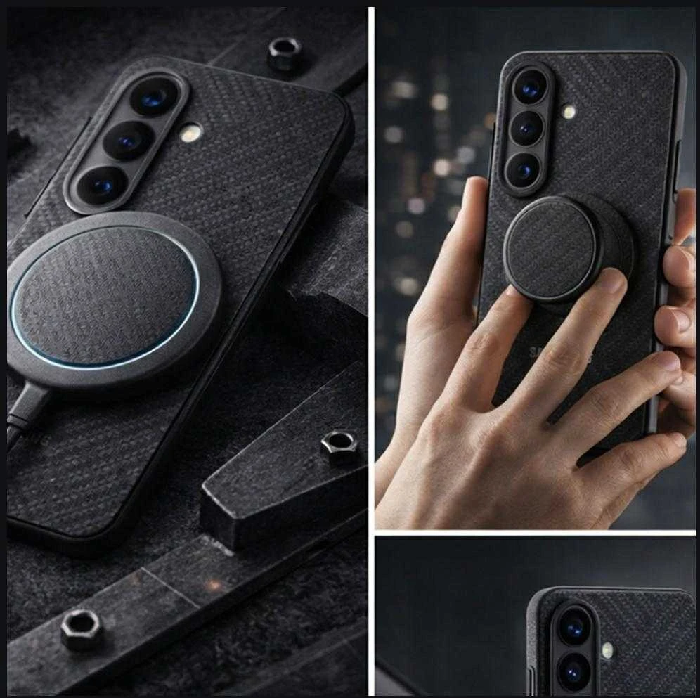 Dėklas KS947SN Carbon Magnet Case Samsung Galaxy S26 Plus, Juodas