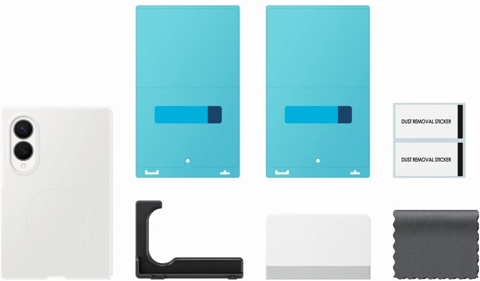 Dėklas EF971CWE silikoninis magnetas Samsung Galaxy Fold 8, baltas