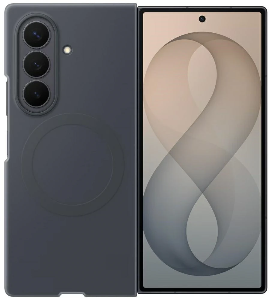 Dėklas EF976CBE Silicone Magnet Samsung Galaxy Fold 8 Ultra, Juodas