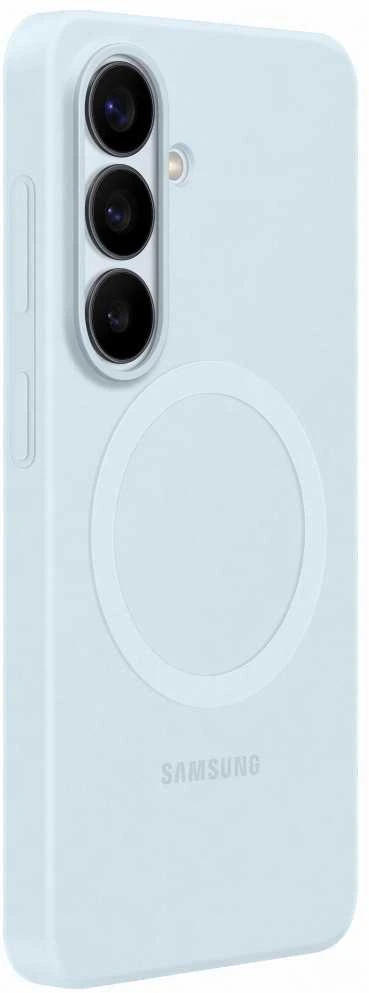 Samsung Galaxy S26 silikoninis magnetinis dėklas su šviesa Mėlyna