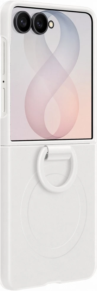 Dėklas EF776CWE Silicone Ring Magnet Samsung Galaxy Flip 8, Baltas