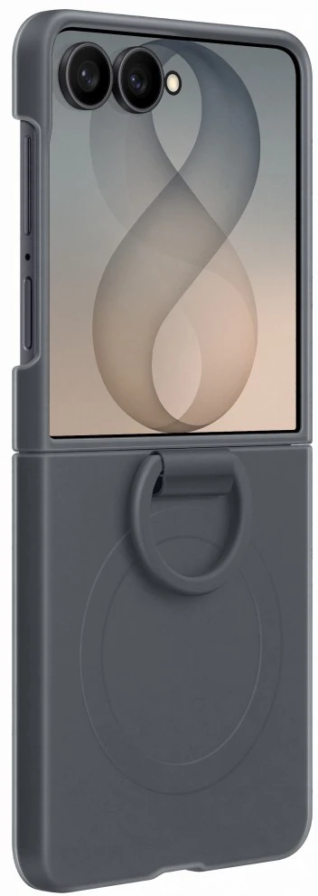 Dėklas EF776CBE Silicone Ring Magnet Samsung Galaxy Flip 8, Juodas