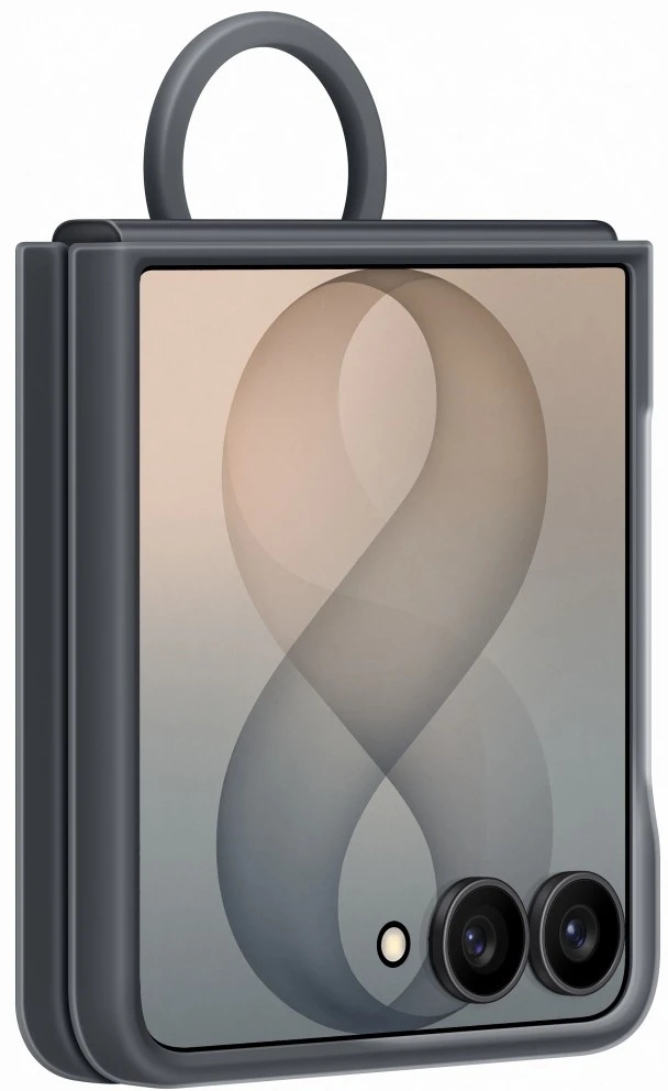 Dėklas EF776CBE Silicone Ring Magnet Samsung Galaxy Flip 8, Juodas
