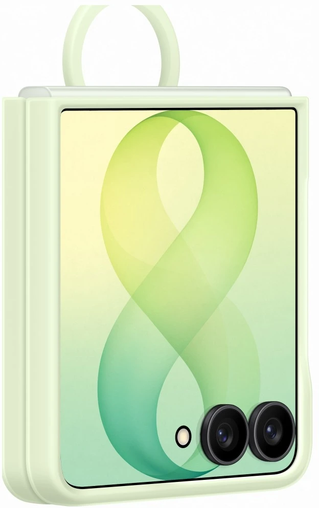 Dėklas EF776CGE Silicone Ring Magnet Samsung Galaxy Flip 8, Žalias