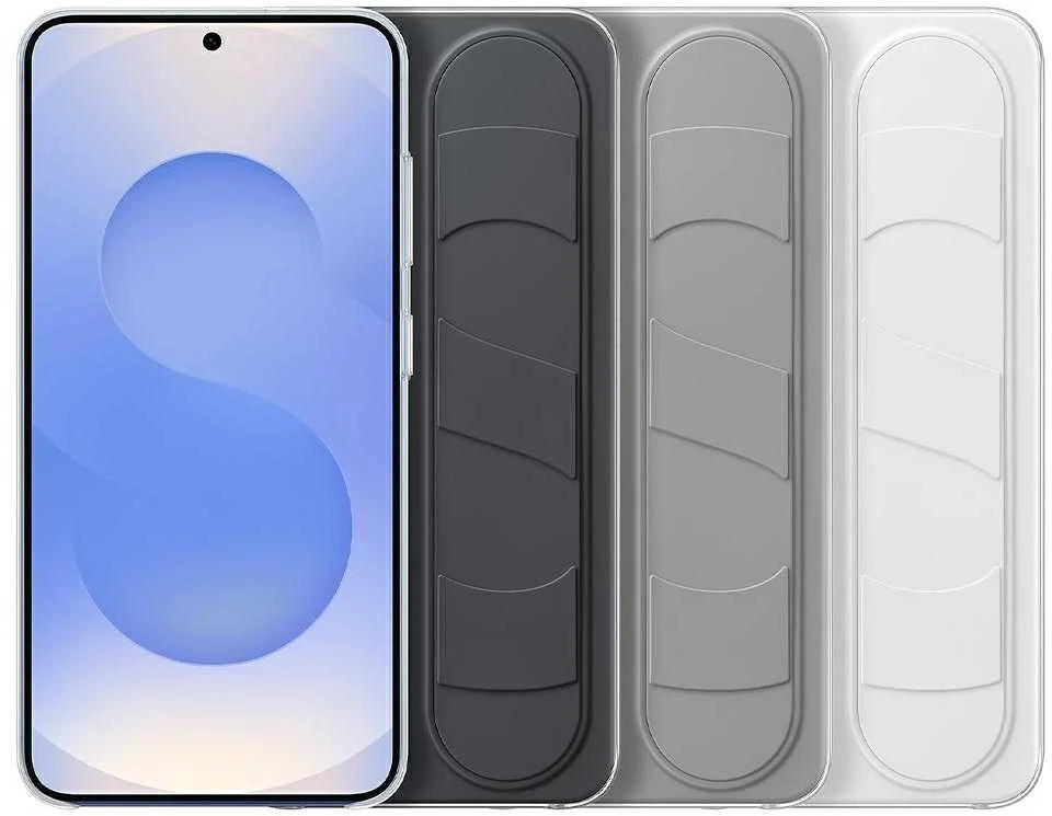 Dėklas „Samsung Galaxy S25+“ stovinčio rankenos dangtelis pilkas