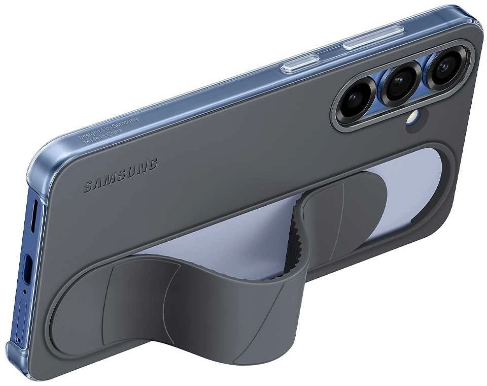 Dėklas Samsung Galaxy S25 Standing Grip Cover Juodas