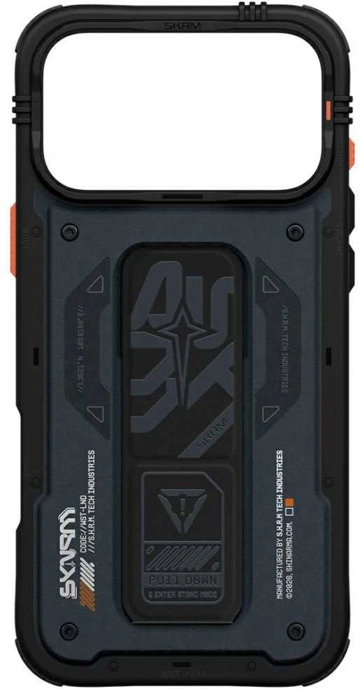 Dėklas Skinarma Aegis do iPhone 17 Pro Max Magnetic Charging + Grip Stand tamsiai mėlyna