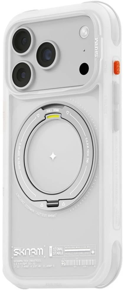Dėklas Skinarma Atlas MagSafe + Rotating Kick Stand do iPhone 18 Pro / 17 Pro balta