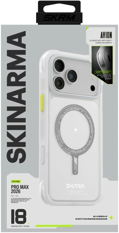 Dėklas Skinarma Avion MagSafe do iPhone 18 Pro Max / 17 Pro Max balta
