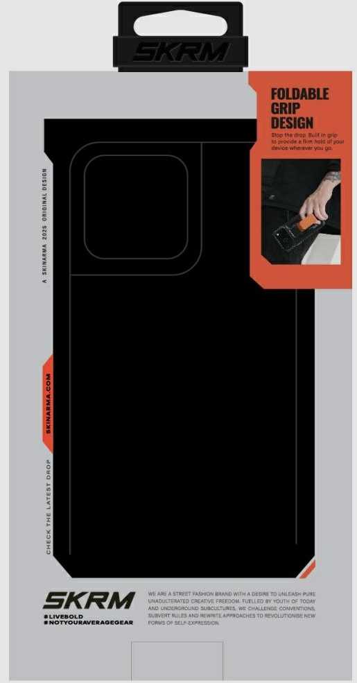 Dėklas Skinarma Haxa Apple iPhone 17 Pro Max Magnetic Charging + Grip Stand mėlynas