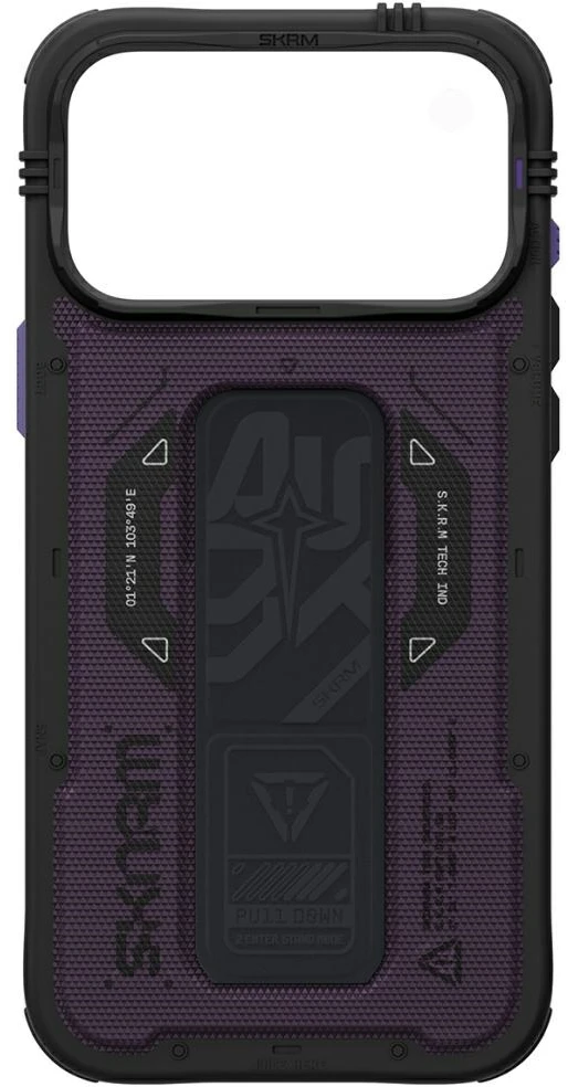 Dėklas Case Skinarma Phantom MagSafe + Grip Stand for iPhone 18 Pro Max / 17 Pro Max burgundy