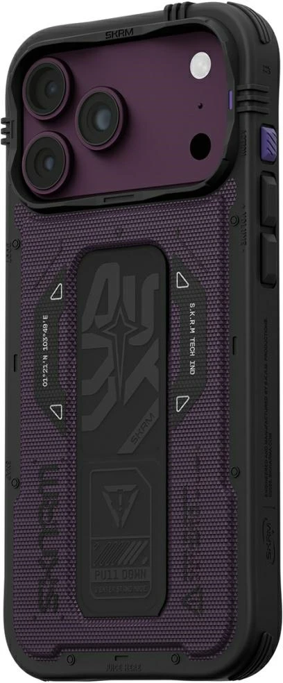 Dėklas Case Skinarma Phantom MagSafe + Grip Stand for iPhone 18 Pro Max / 17 Pro Max burgundy