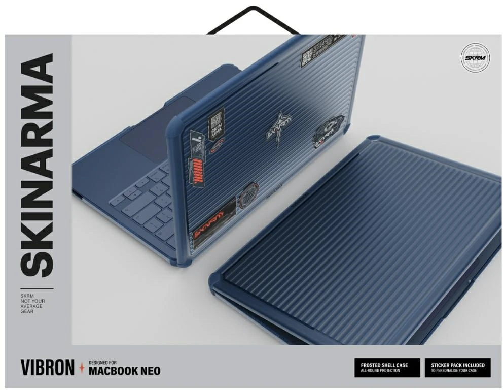 Dėklas Skinarma Protective Dėklas Vibron skirtas MacBook Neo 13″ navy mėlynas