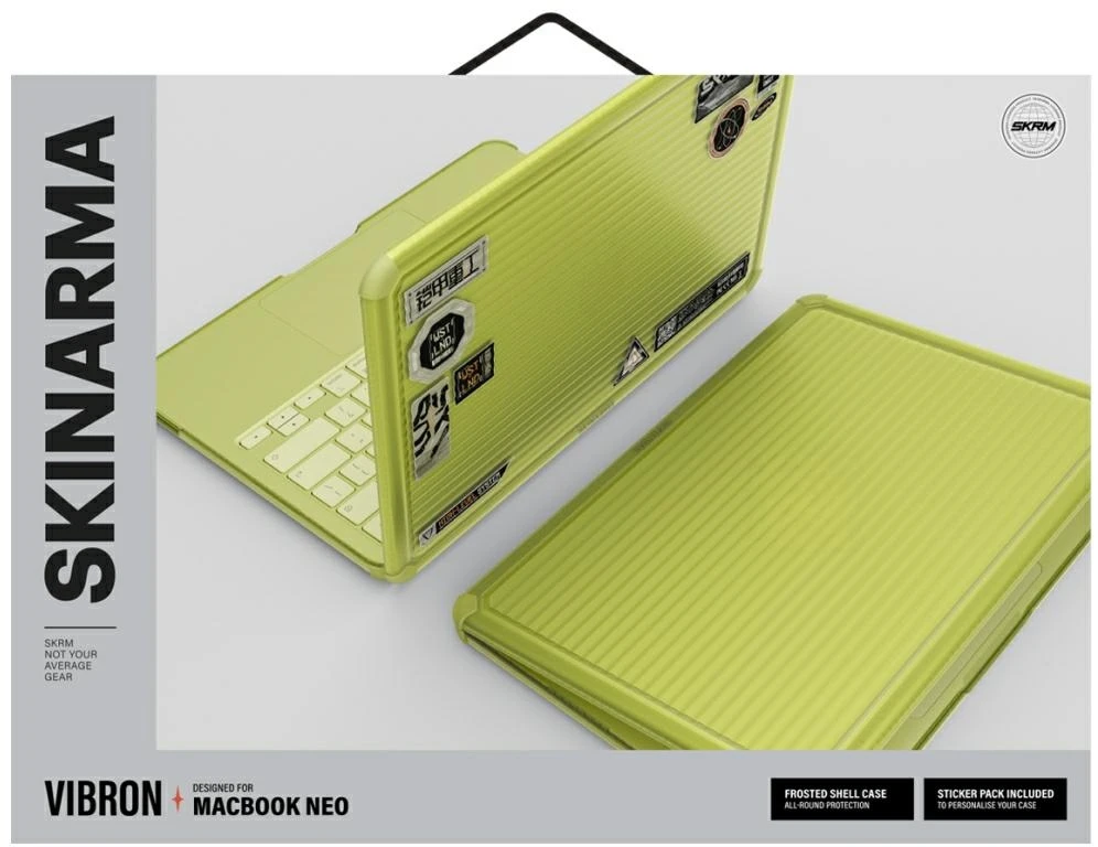 Dėklas Skinarma Protective Dėklas Vibron skirtas MacBook Neo 13″ yellow