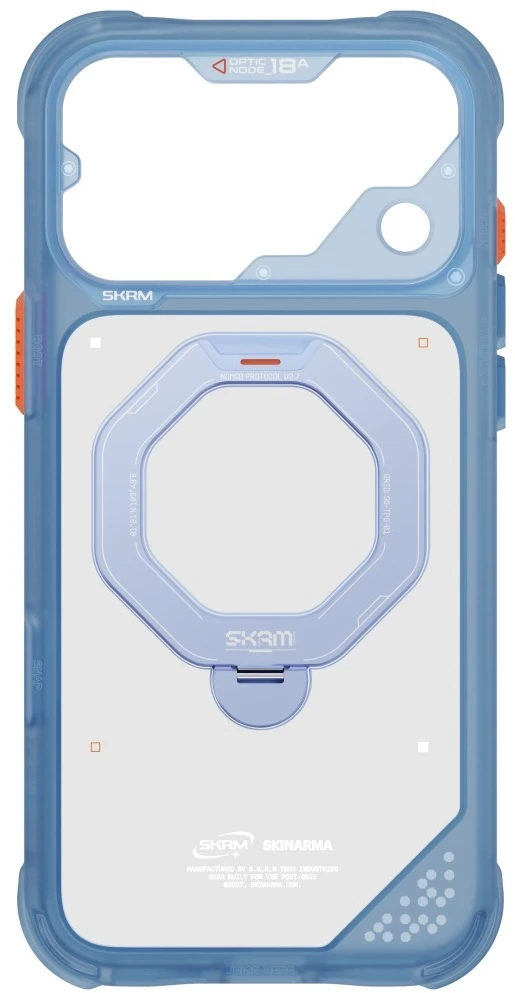 Dėklas Skinarma Saturn MagSafe + Rotating Kick Stand do iPhone 18 Pro Max / 17 Pro Max mėlyna