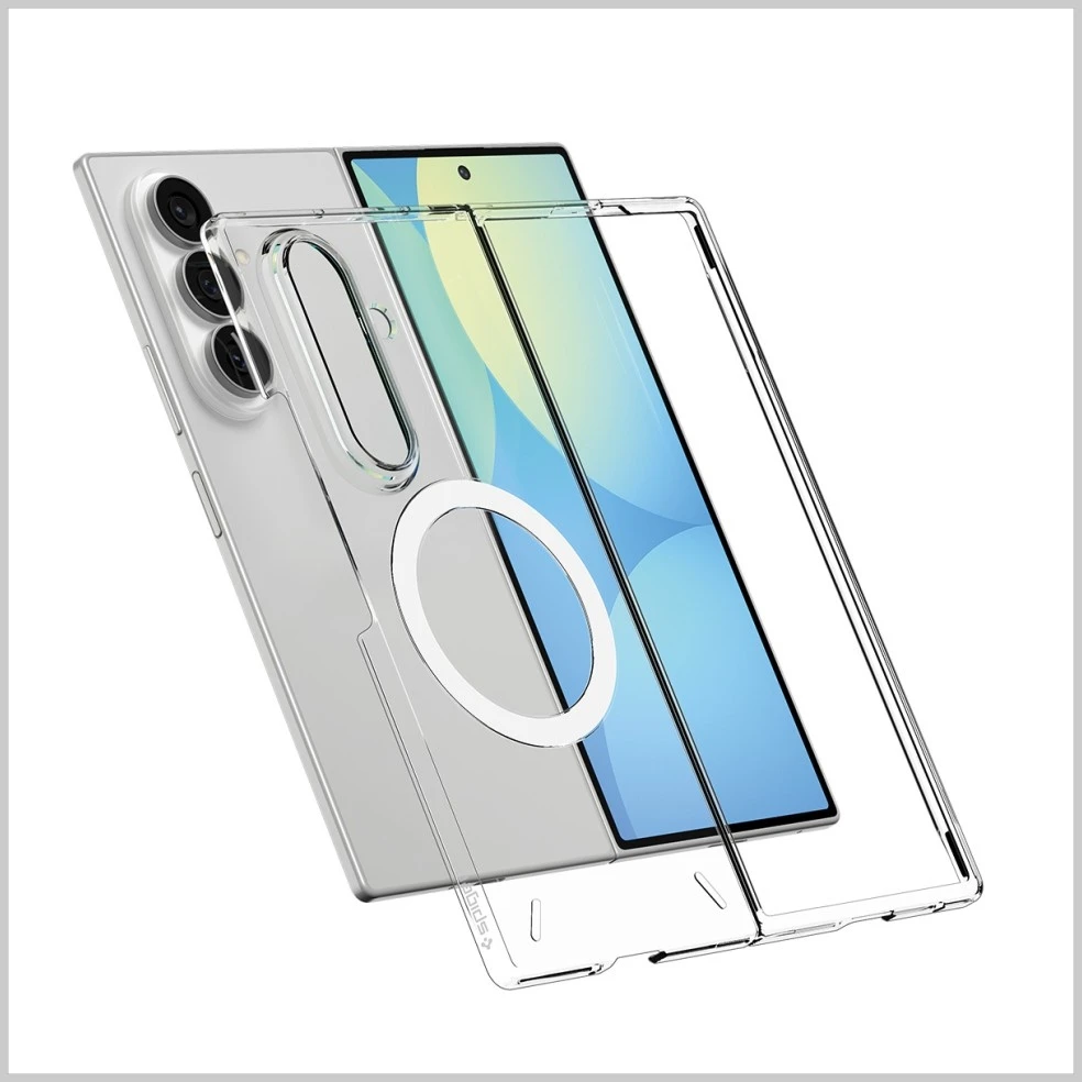 Dėklas Spigen Air Skin MagSafe skirtas Samsung Galaxy Z Fold8 Ultra skaidrus baltos spalvos