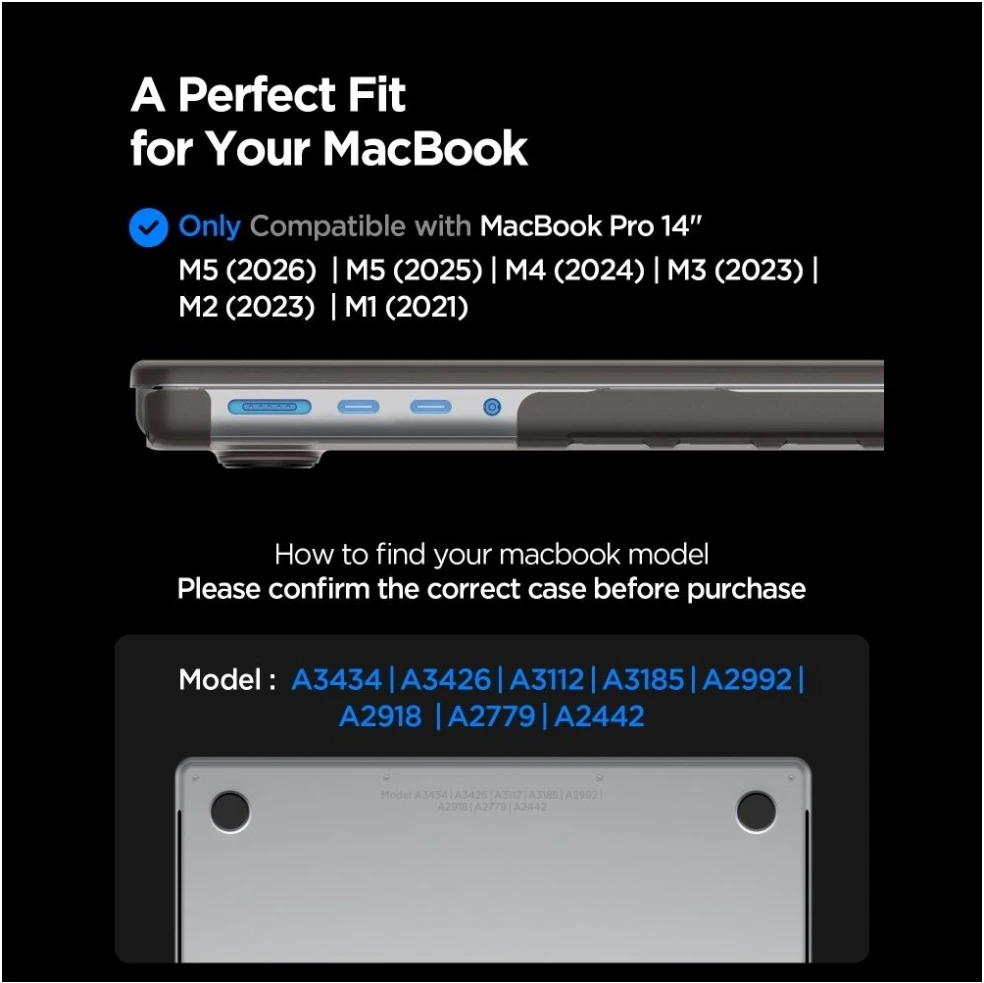 SPIGEN AIRSKIN MACBOOK PRO 14 M1-M5 PRO / M5 PRO MAX 2021-2026 FROST Juodas