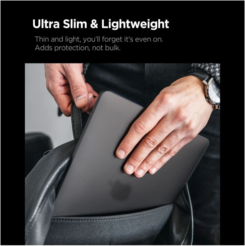 SPIGEN AIRSKIN MACBOOK PRO 16 M1-M5 / M5 PRO / M5 PRO MAX 2021-2026 MATINĖ JUODA