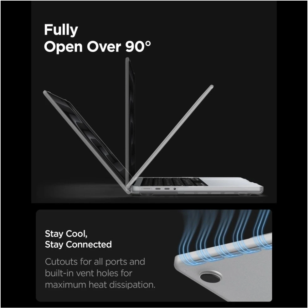 SPIGEN AIRSKIN MACBOOK PRO 16 M1-M5 / M5 PRO / M5 PRO MAX 2021-2026 MATINIS SKAIDRUS DĖKLAS