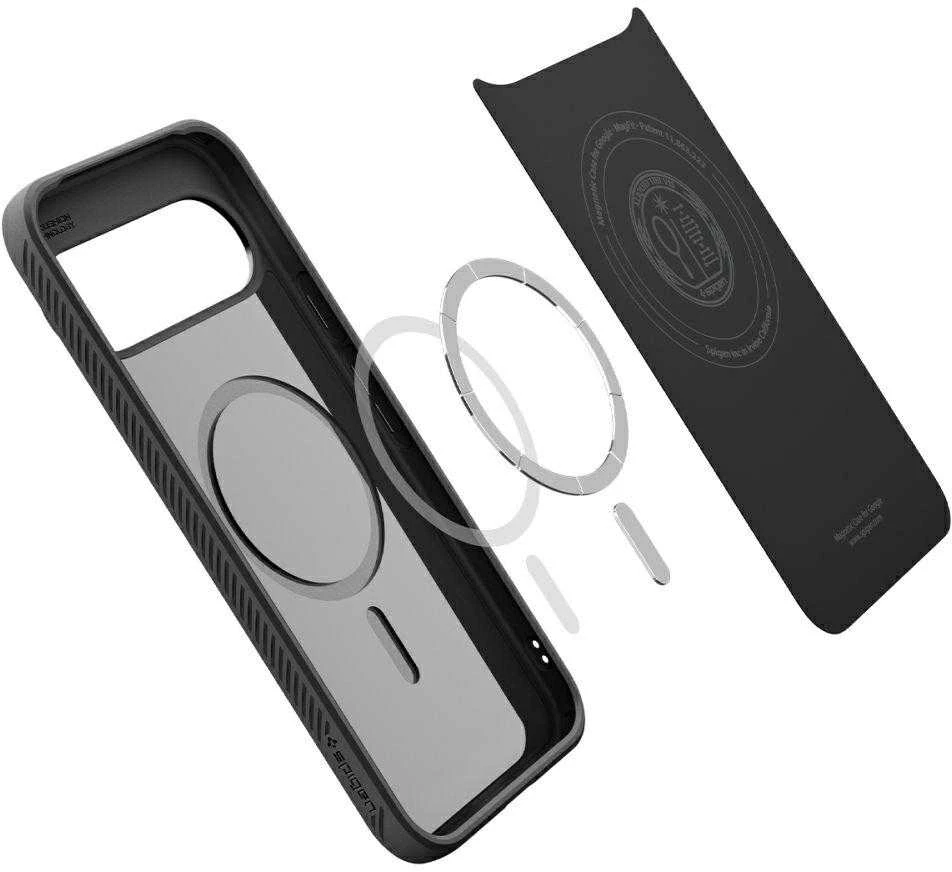 „Spigen Liquid Air Mag MagSafe“ dėklas, skirtas „Google Pixel 10 Pro XL“ – matinis juodas
