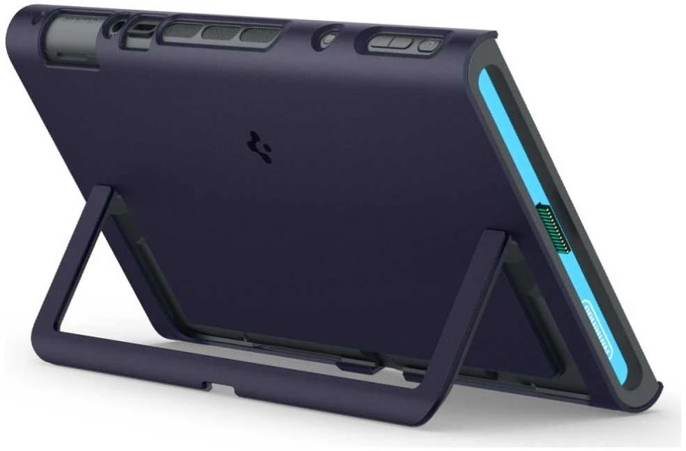 „Spigen Nano Pop“ dėklas, skirtas „Nintendo Switch 2“ – tamsiai mėlynas ir geltonas