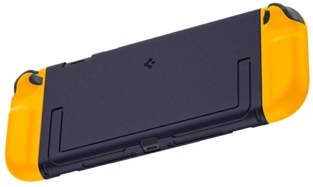 „Spigen Nano Pop“ dėklas, skirtas „Nintendo Switch 2“ – tamsiai mėlynas ir geltonas