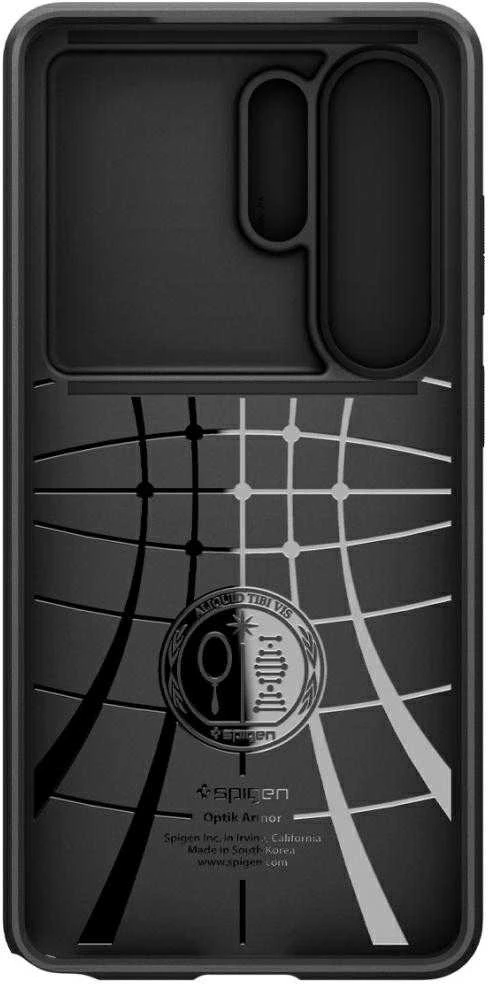 Spigen Optik Armor dėklas skirtas Samsung Galaxy S26 Ultra – juodos spalvos